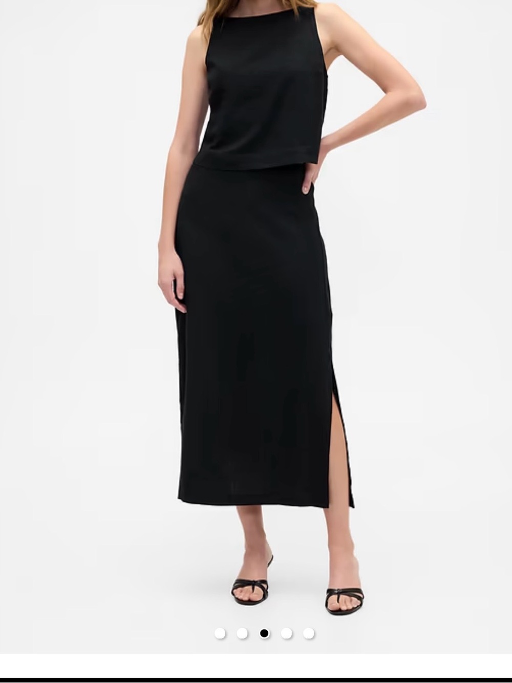 GAP Black Midi Skirt Set with Side Slits